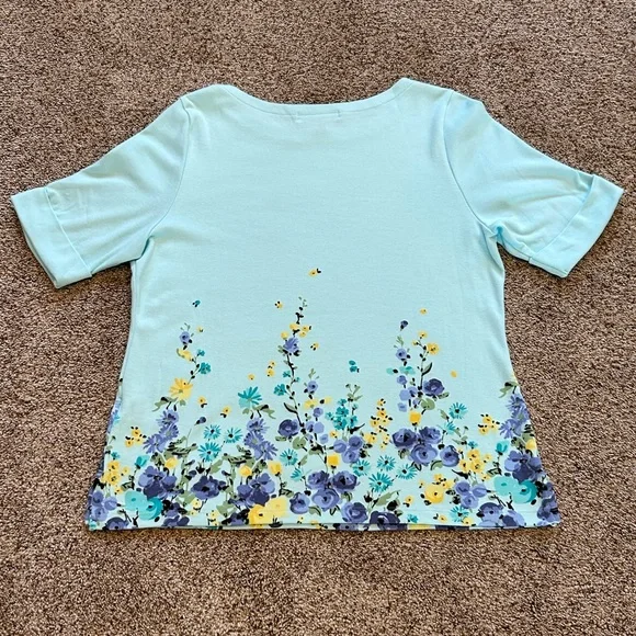 Karen Scott Floral Top with boat Neck & Wide Arm Cuff. Women’s XL EUC - Picture 5 of 13